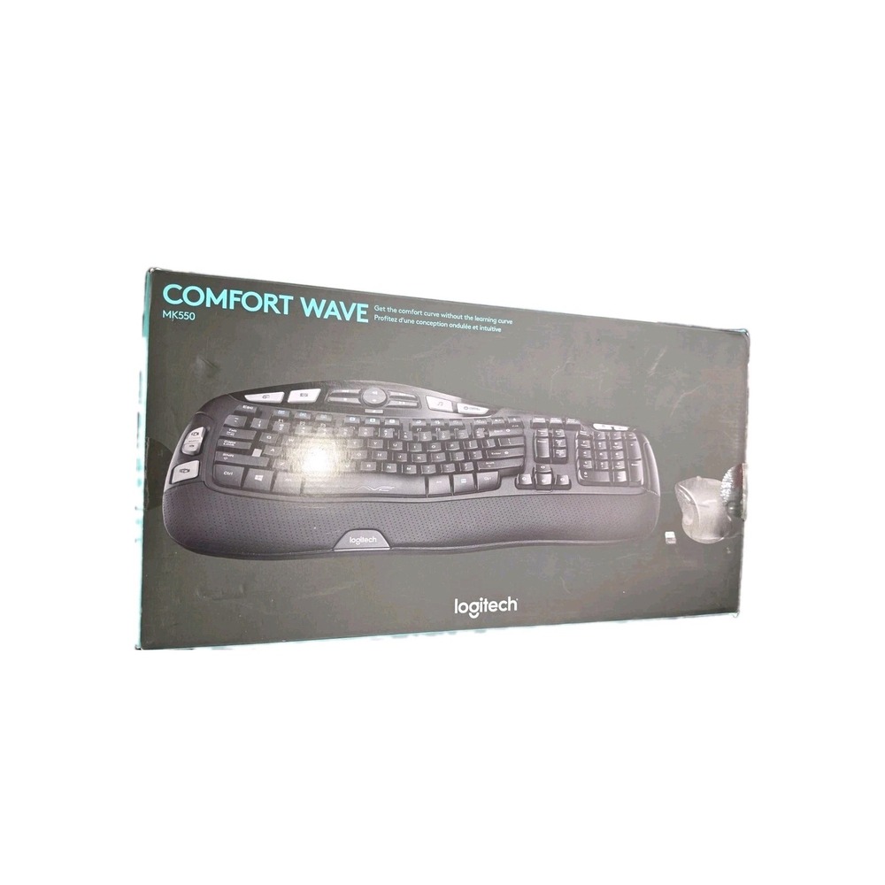 logitech MX 550 Comfort Wave k350 ergonomic keyboard With Dongle And M510 Mouse